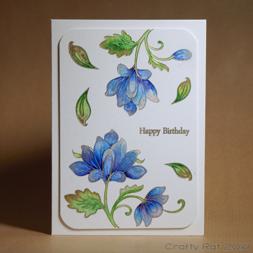 Birthday card: Watercolour flowers