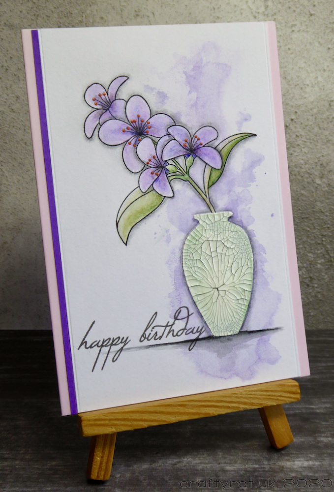 Card being displayed on a mini easel.